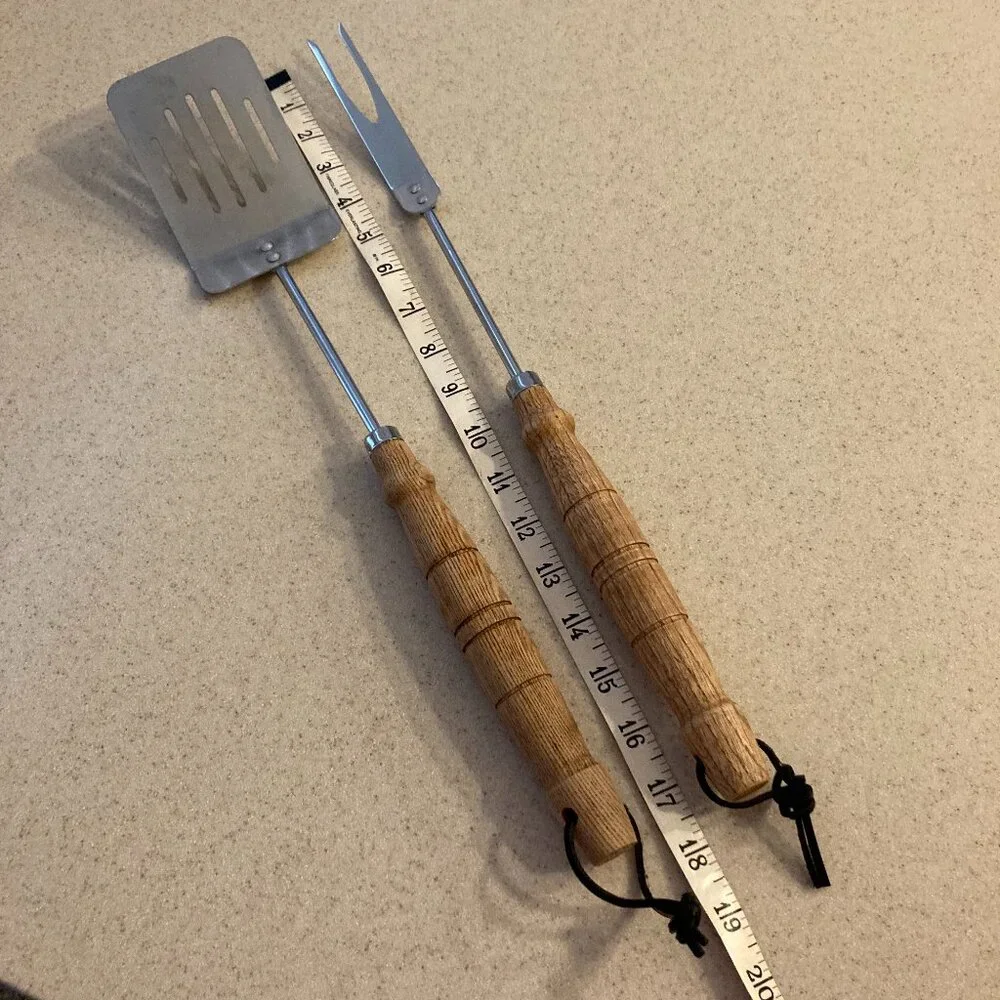 Stainless Steel Fork & Spatula Barbecue Tools EUC Vintage